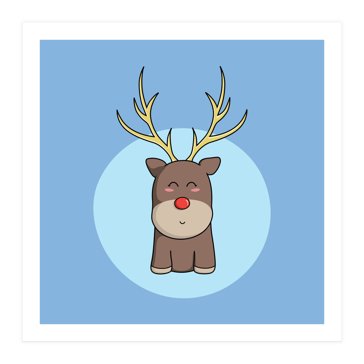 Kawaii Cute Christmas Reindeer (Print Only)
