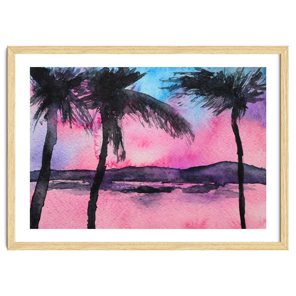 Tropical sunset || watercolor