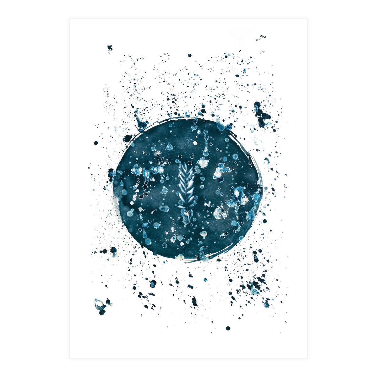 Indigo Blue Botanical Leaves No. 8 (Print Only)