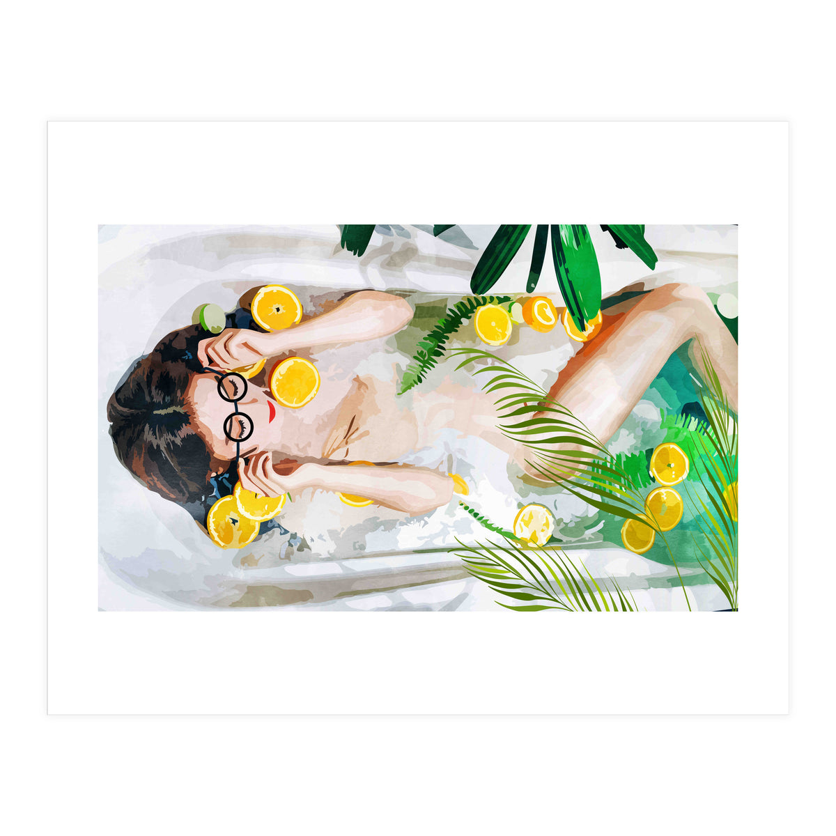 When All Else Fails, Take a Bath | Self Care Self Love | Woman Tropical Bathtub Relax (Print Only)