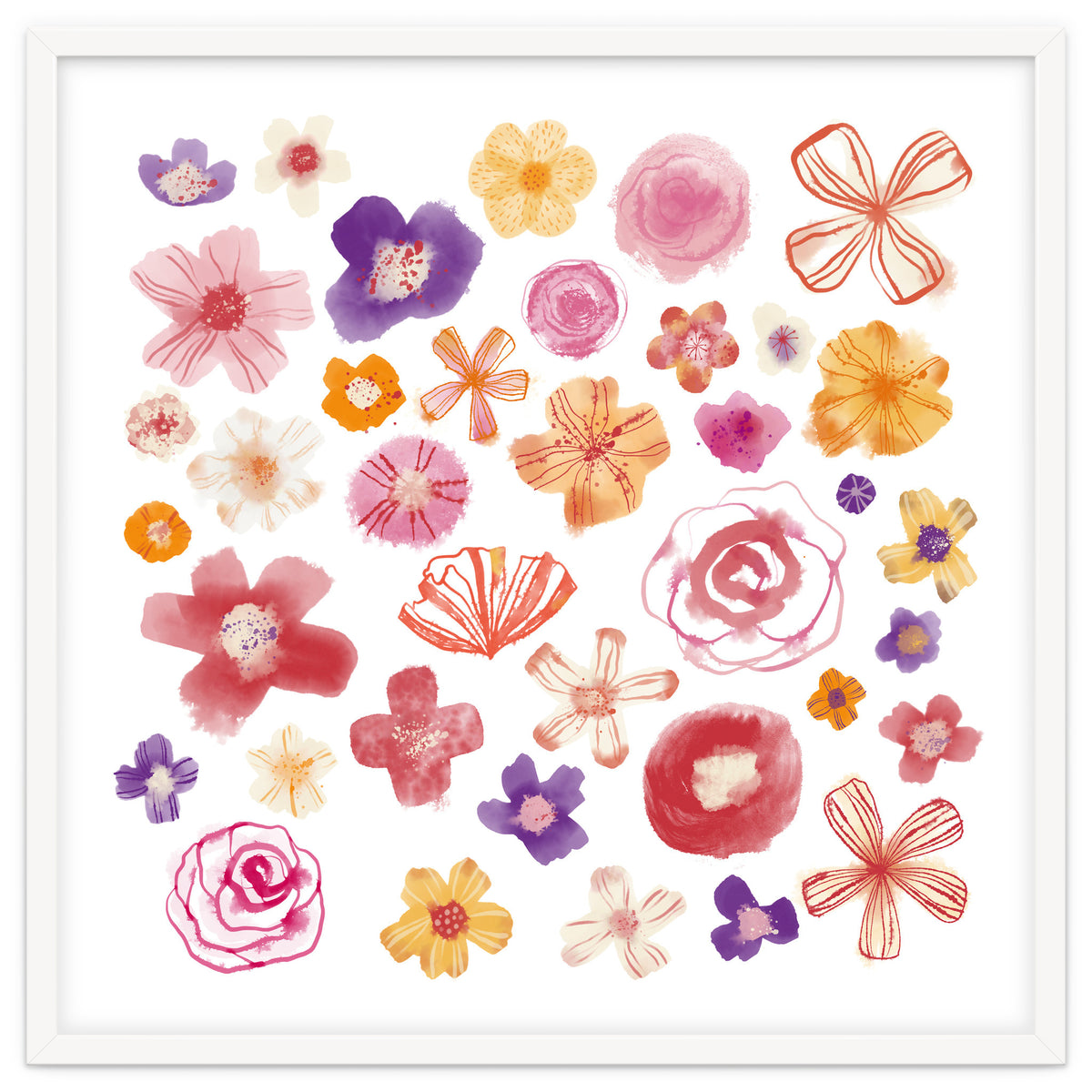 Fresh Watercolor Wildflowers