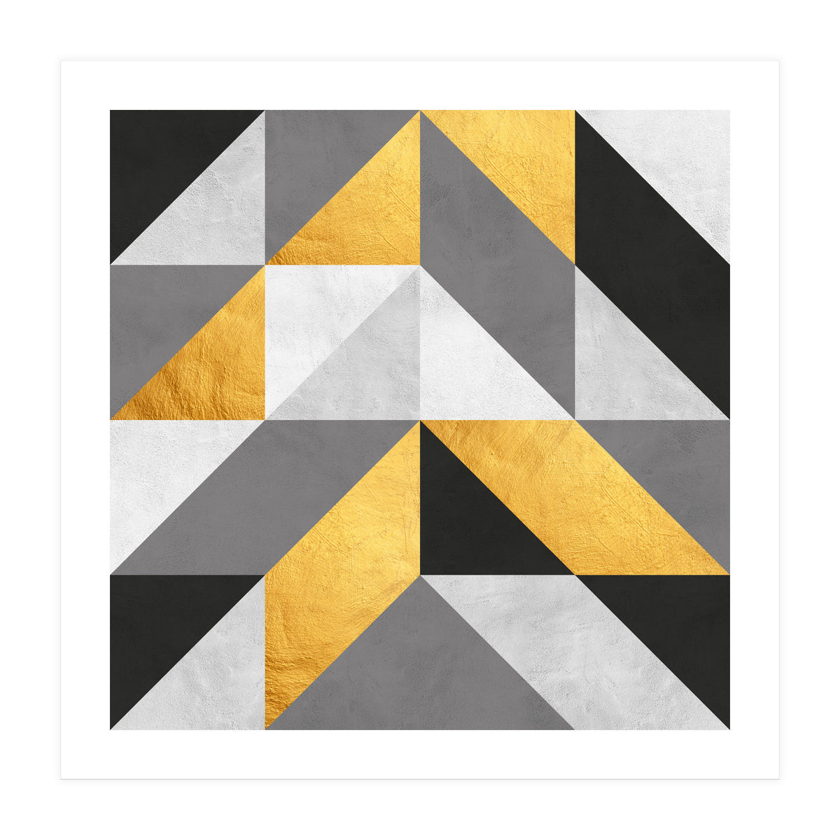 Gray and Gold Composition V (Print Only)