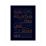 Sun, Mountain, Tree (Print Only) thumbnail