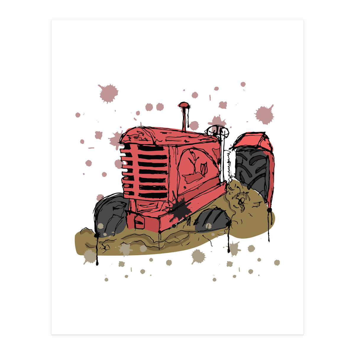 Abandoned tractor sketch (Print Only)
