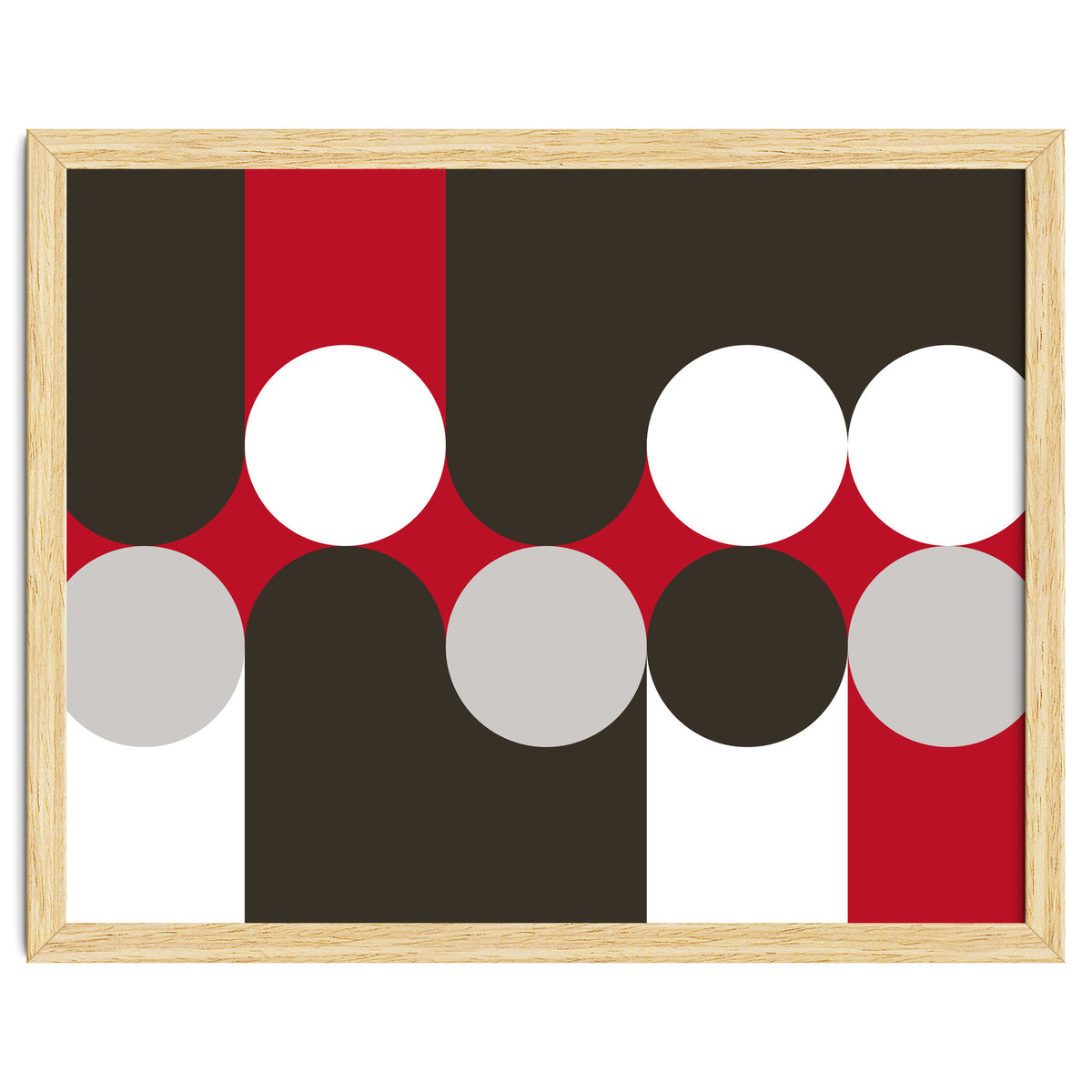 Geometric Shapes No. 33 - brown, red & white