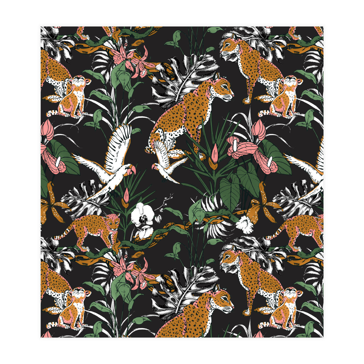 Leopards at night (Print Only)