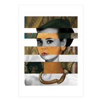 Frida Kahlo's Self Portrait with Monkey & Audrey Hepburn (Print Only)