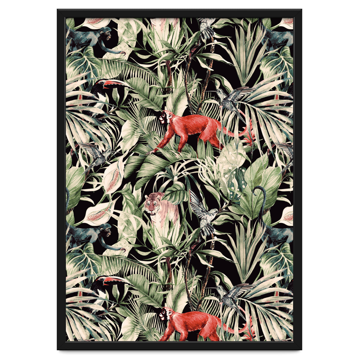 Animals In The Dark Of The Jungle