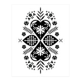Scandinavian Folk Pattern Monochrome (Print Only) thumbnail