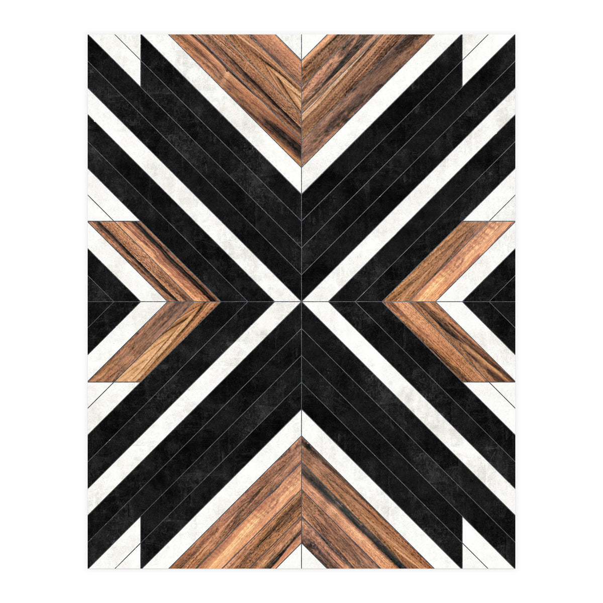 Urban Tribal Pattern No.1 - Concrete and Wood (Print Only)