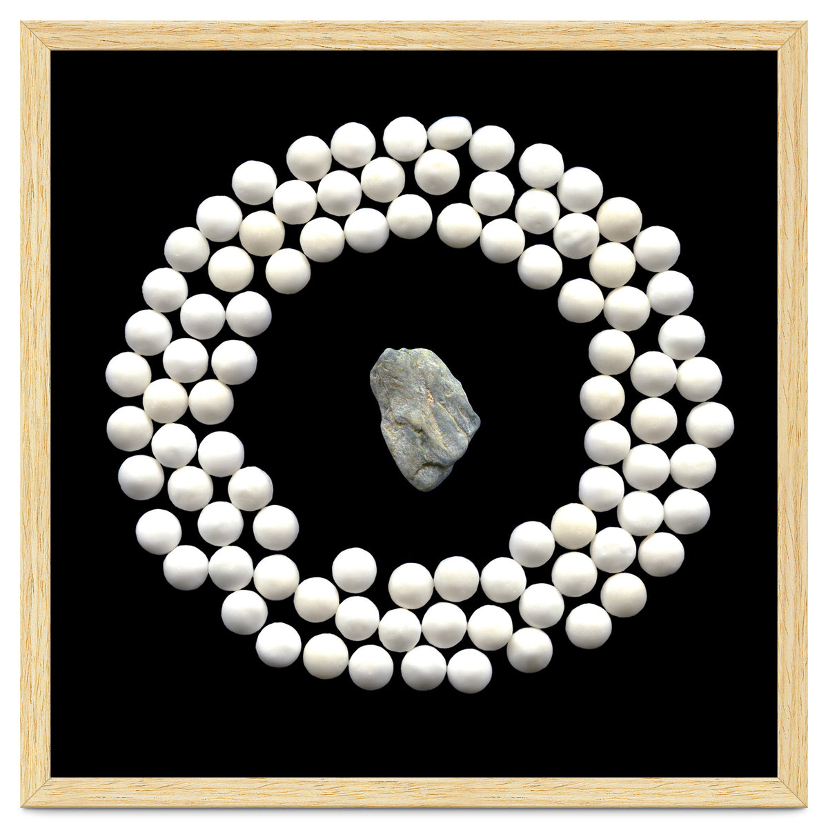 White pearls and stone