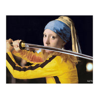 Vermeer's Girl with a Pearl Earring & Beatrix Kiddo From Kill Bill (Print Only)