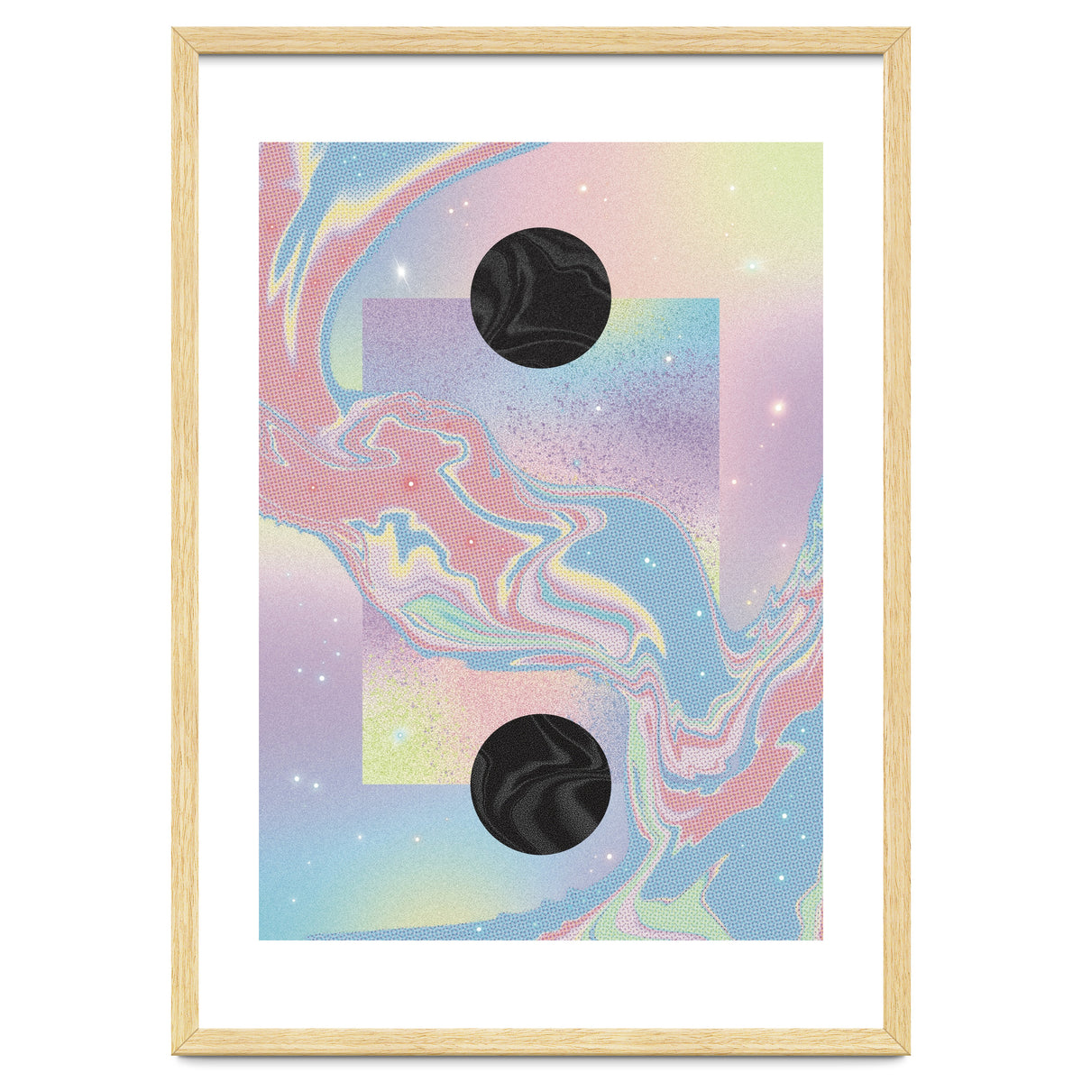Pink Pastel Space Planet Yin Yang