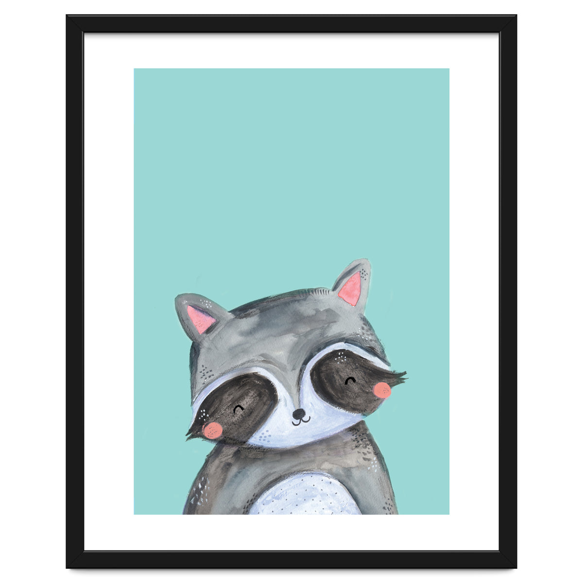 Woodland Racoon On Mint