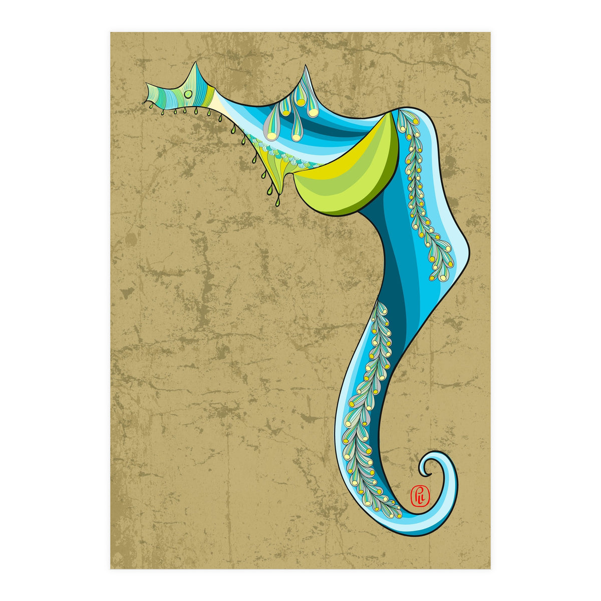 Blue Striped Magpie (Print Only)