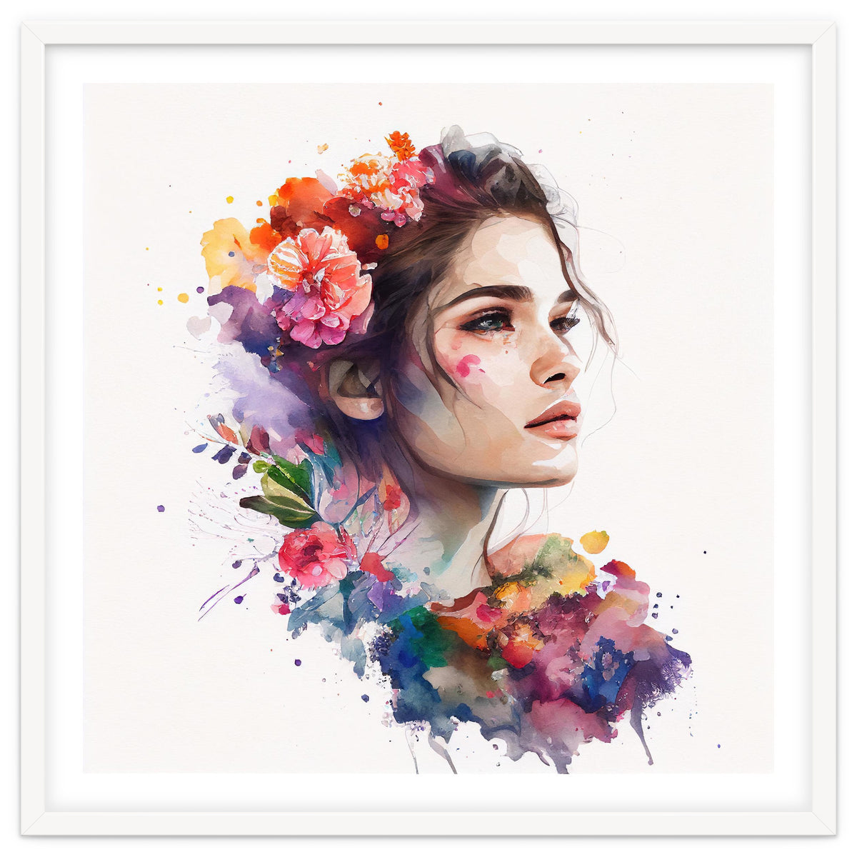 Watercolor Tropical Woman #19