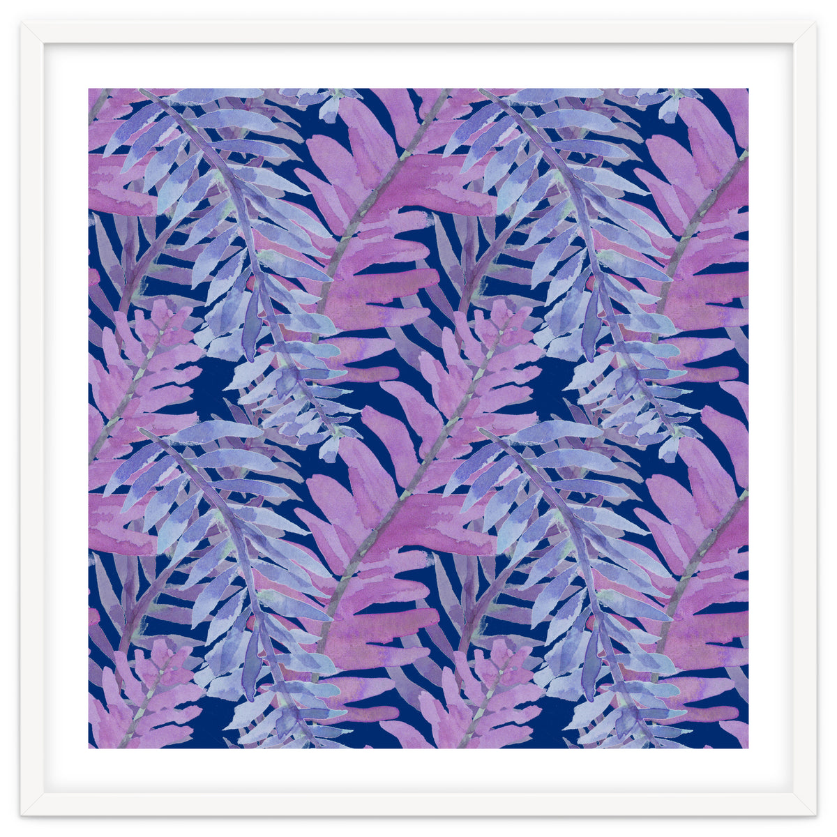 Woodland Ferns in Blue