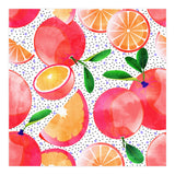 Citrus Tropical | Juicy Fruits Polka Dots | Food Orange Grapefruit Pink Watercolor Botanica (Print Only) thumbnail