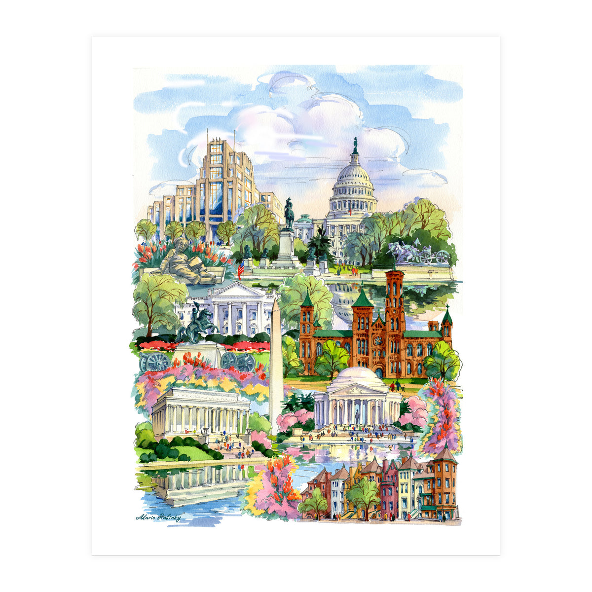 Washington District of Columbia Illustration (Print Only)