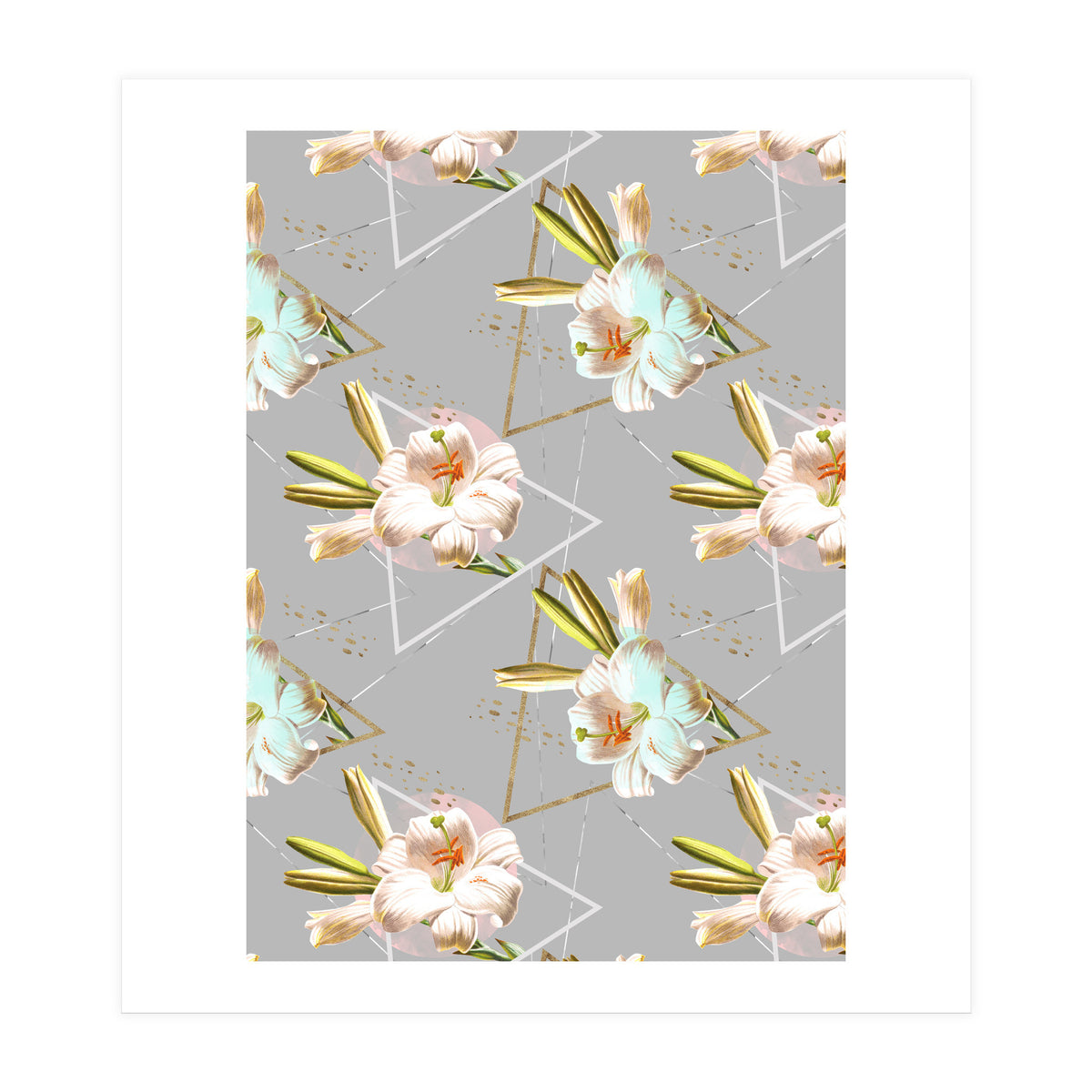 Botanical blooming with geometric 02 (Print Only)