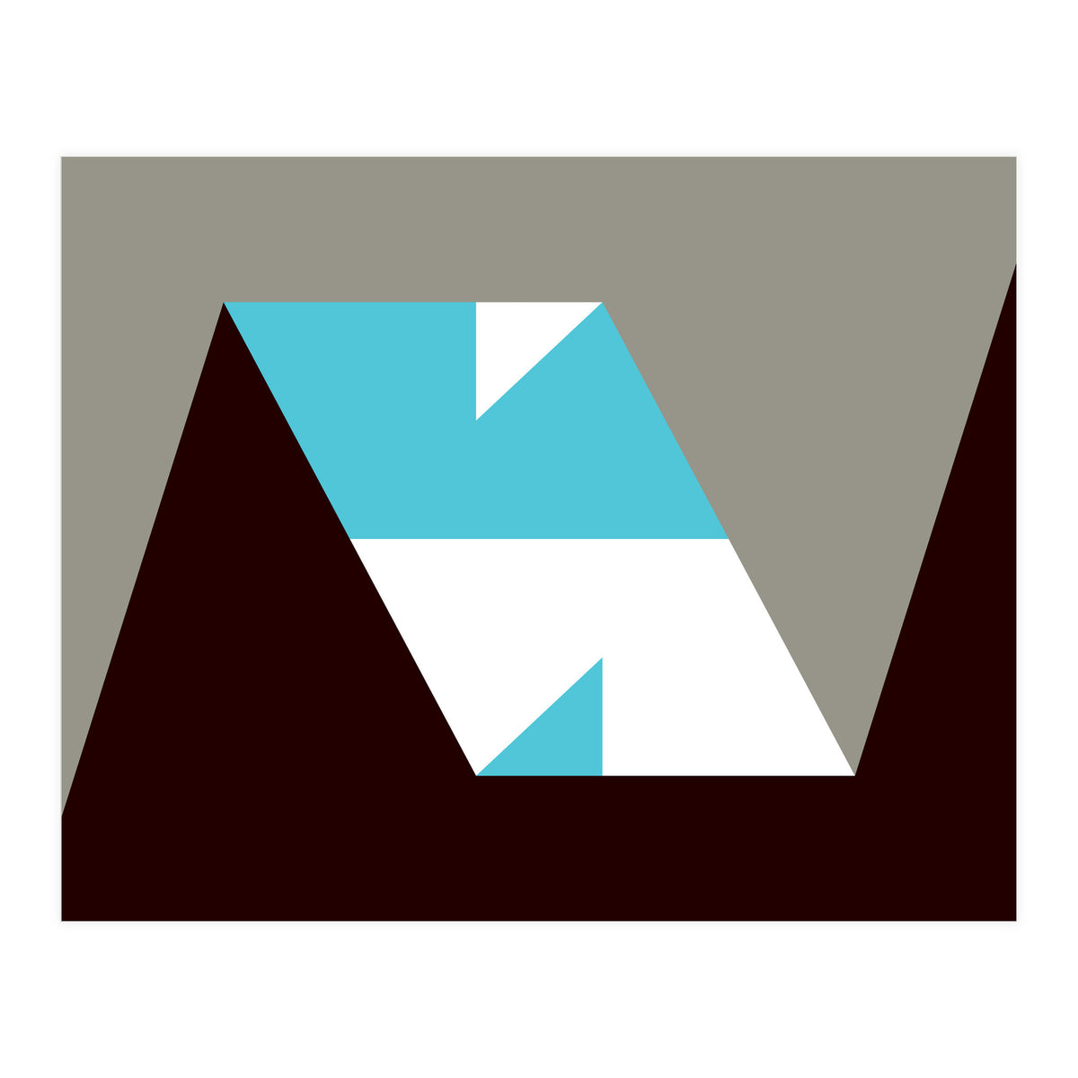 Geometric Shapes No. 48 - grey & blue (Print Only)