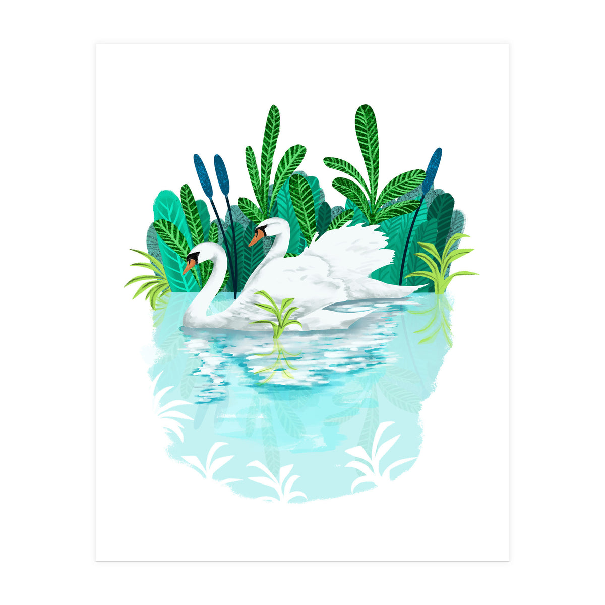 Swans In Love (Print Only)