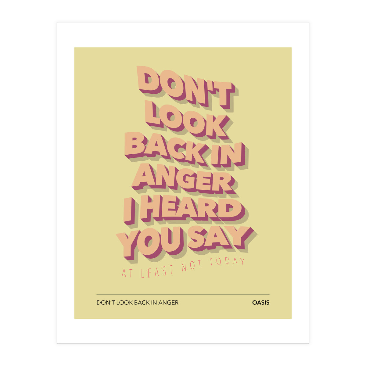 Oasis - Don't Look Back In Anger (Print Only)