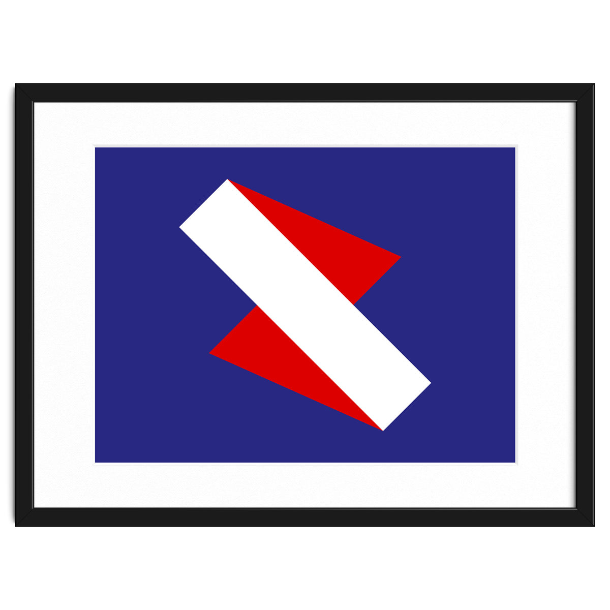 Geometric Shapes No. 68 - red & royal blue