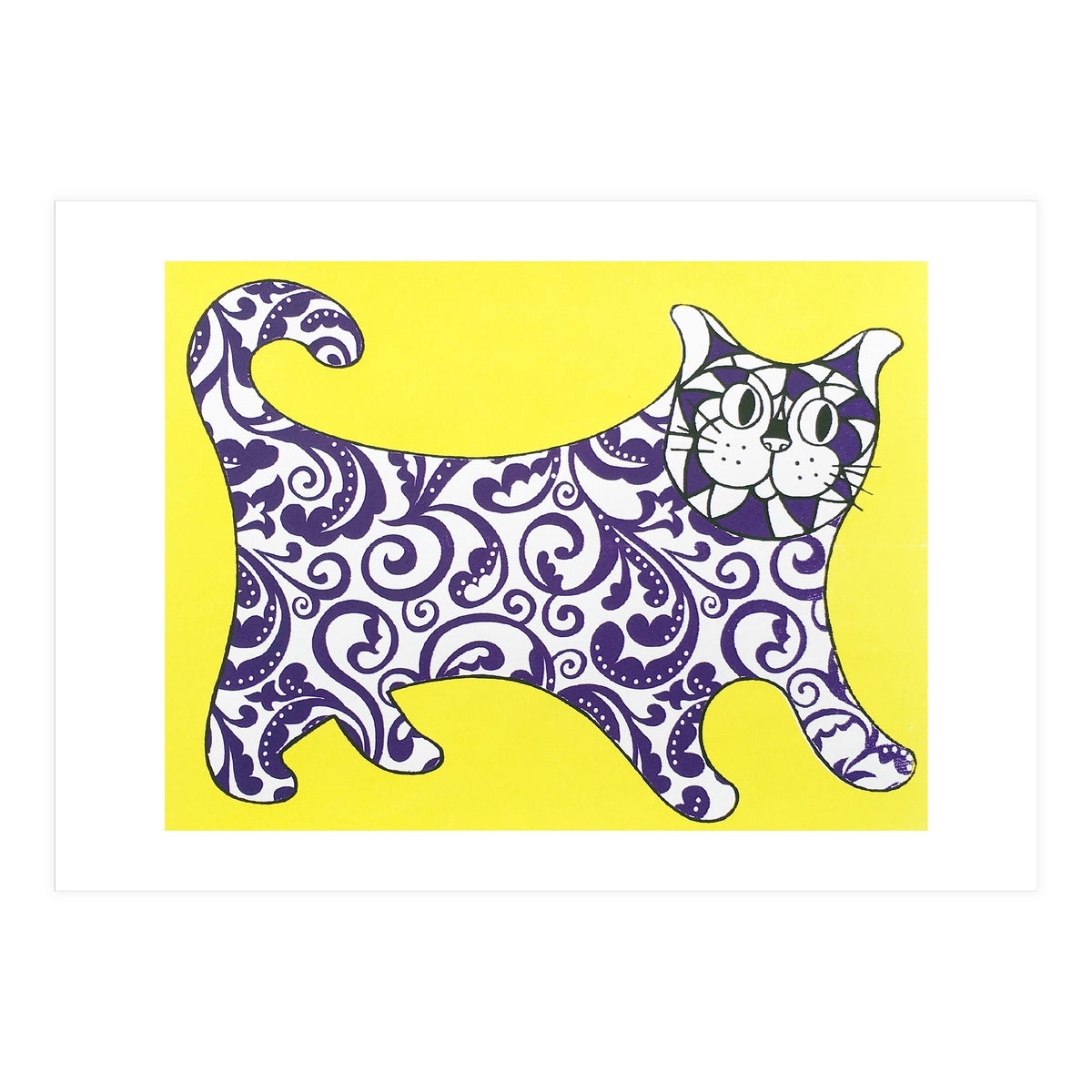 Funny Cat Yellow (Print Only)