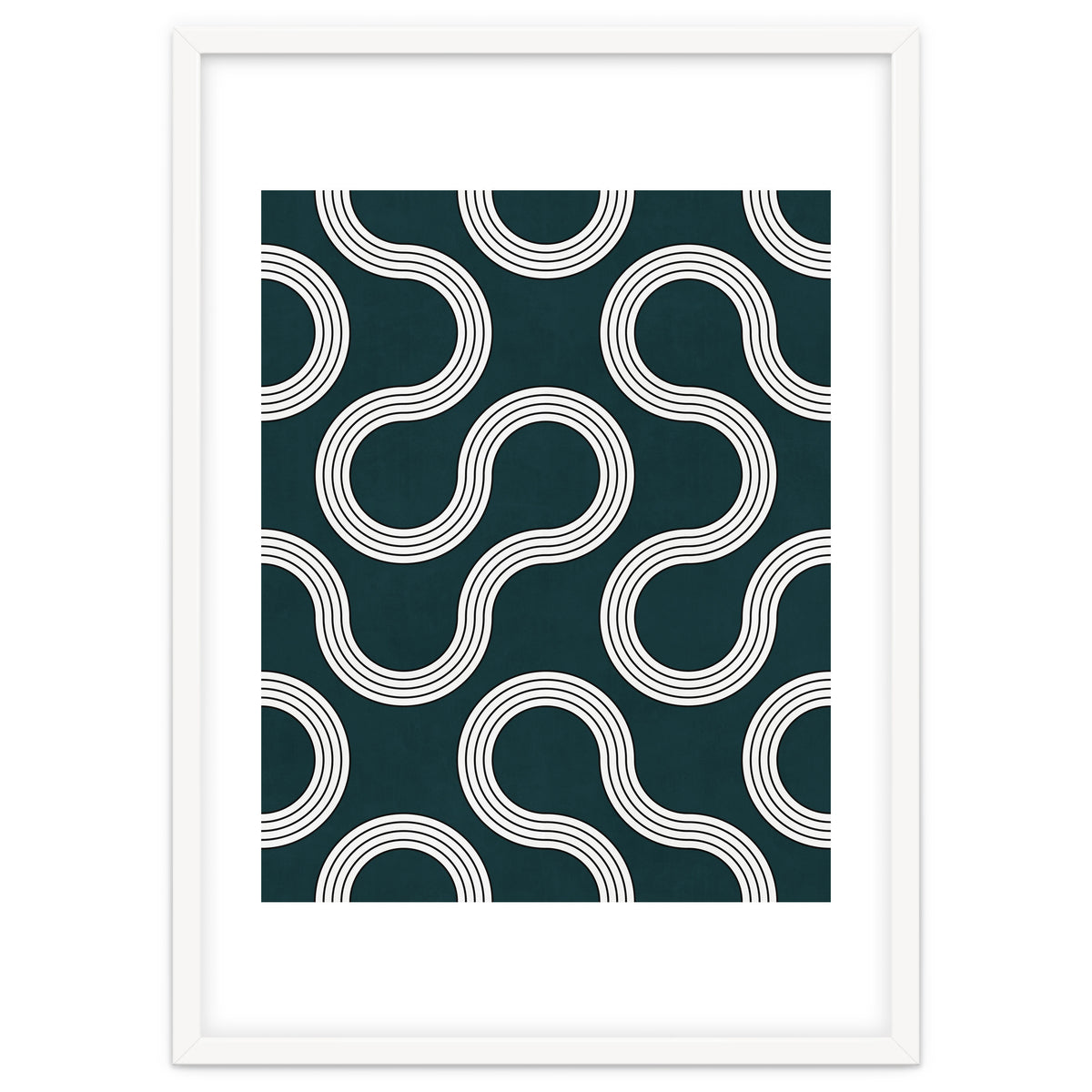 My Favorite Geometric Patterns No.35 - Green Tinted Navy Blue