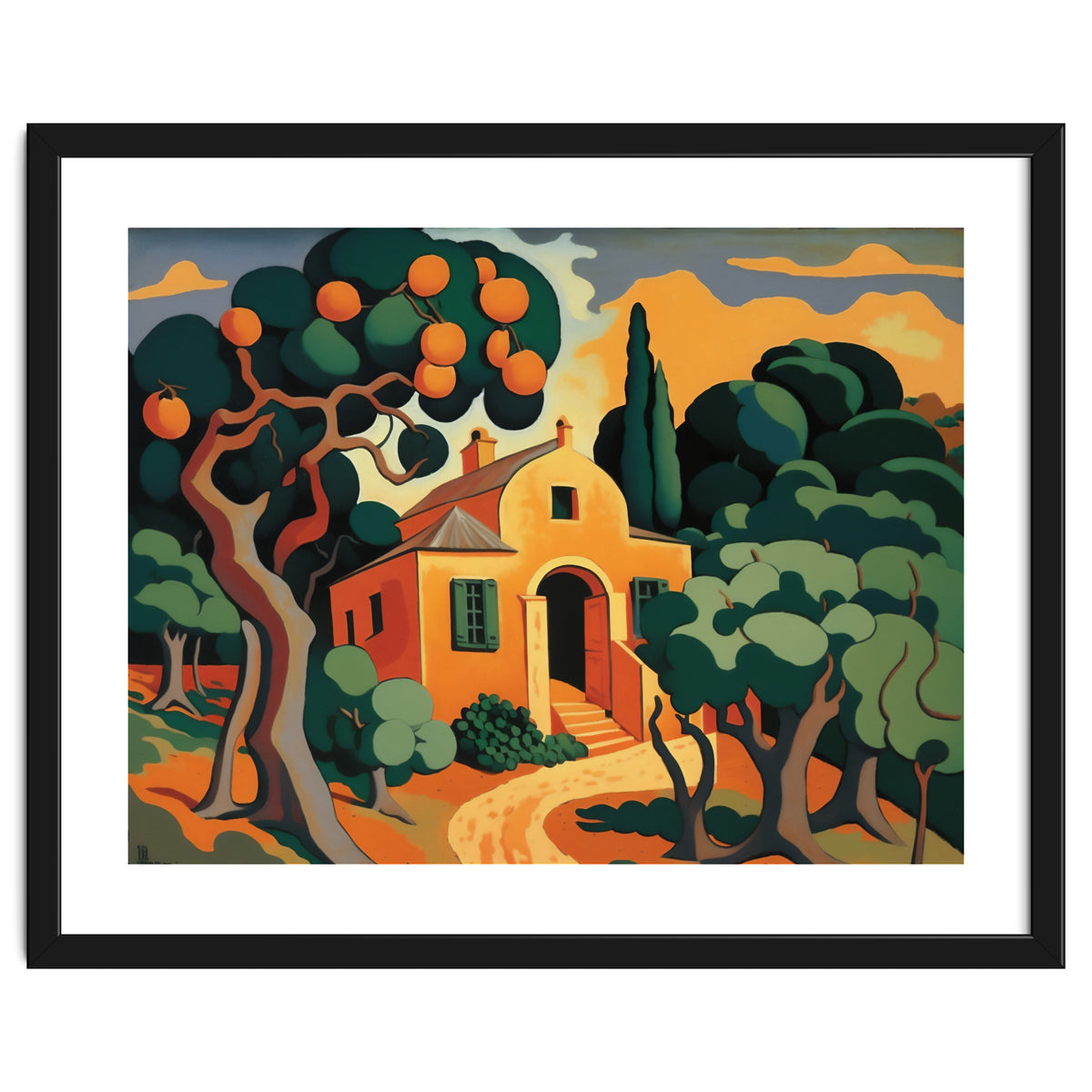 Orange House, Orange Tree Painting