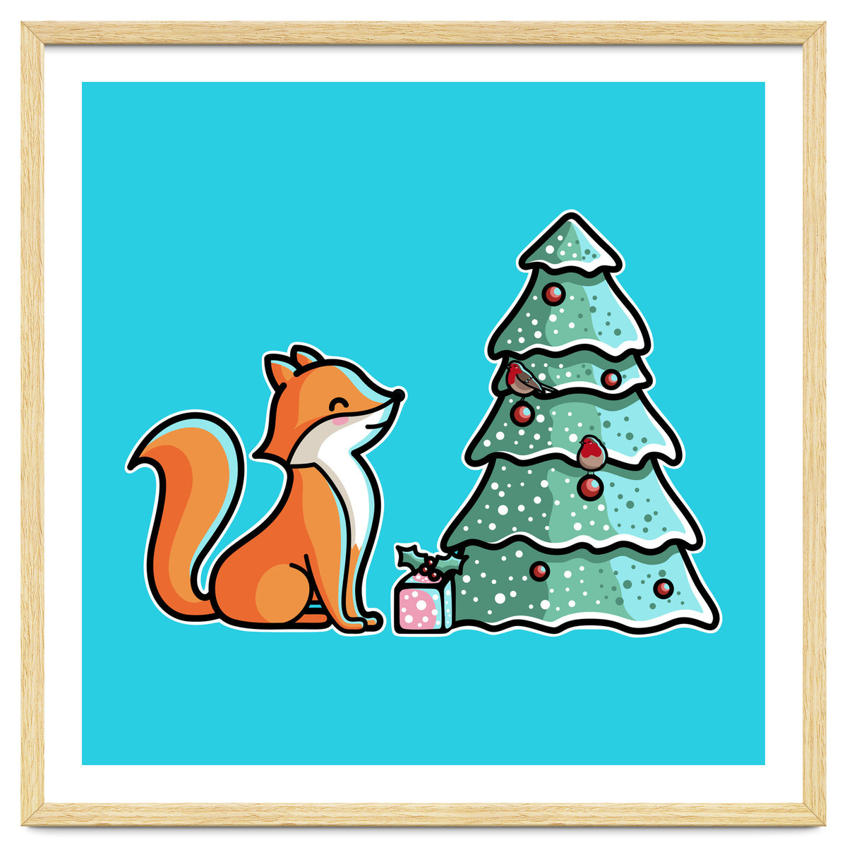 Cute Fox Christmas Tree