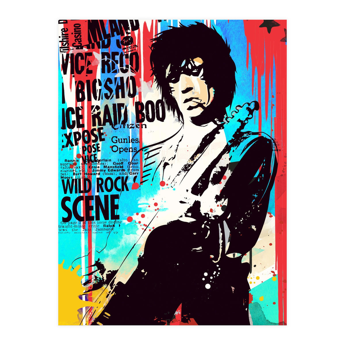 Keith Richards pop art poster (Print Only)