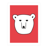Polar Bear Portrait On a Red Background (Print Only) thumbnail
