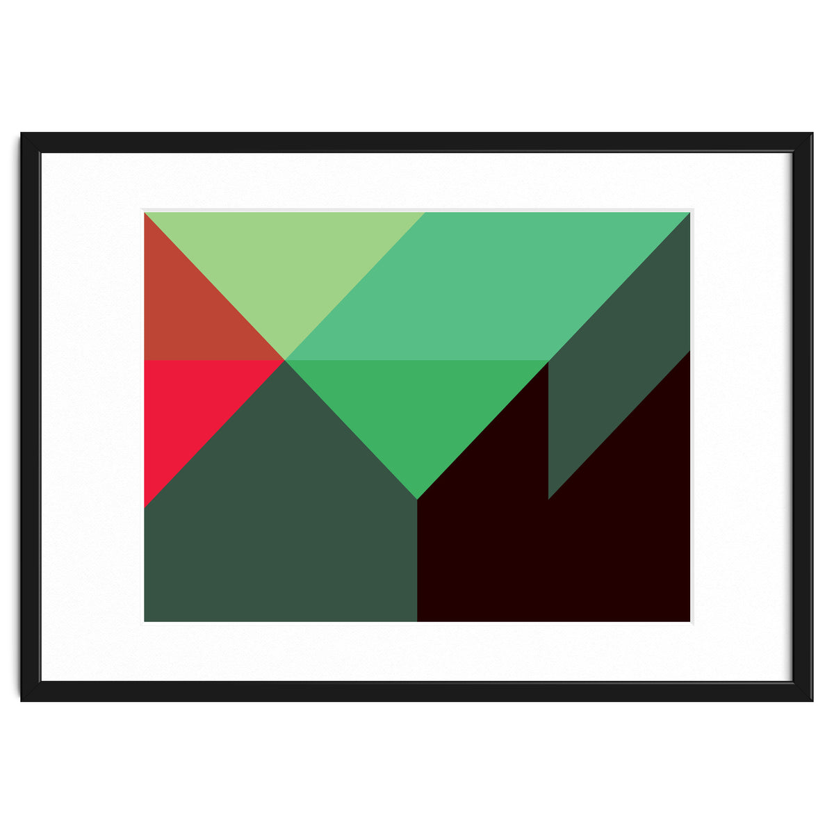Geometric Shapes No. 30 - red, green & black