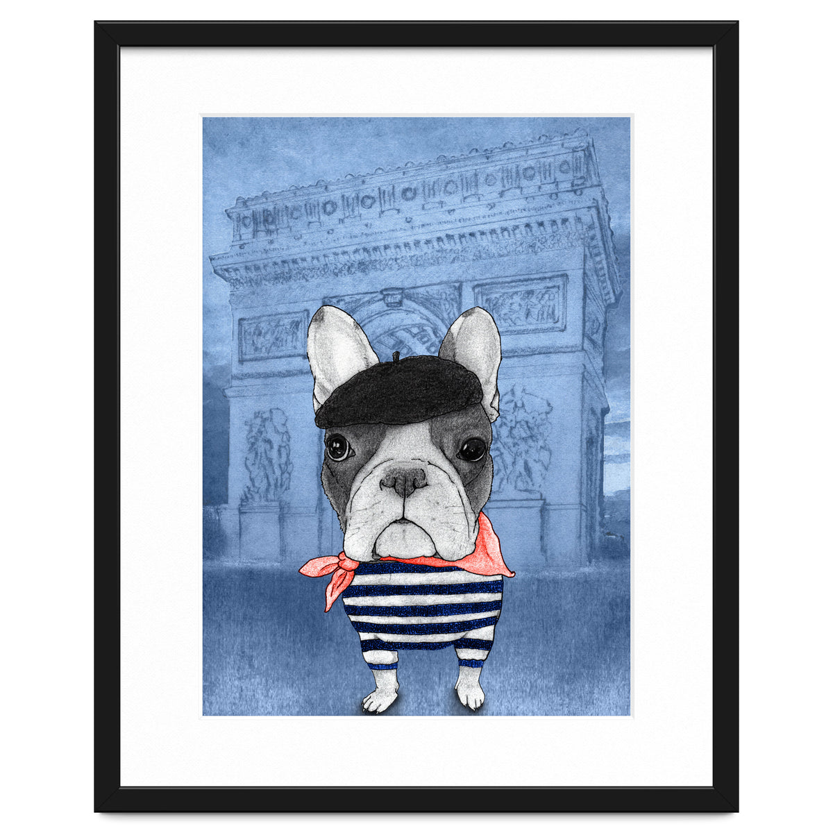 French Bulldog With Arc De Triomphe