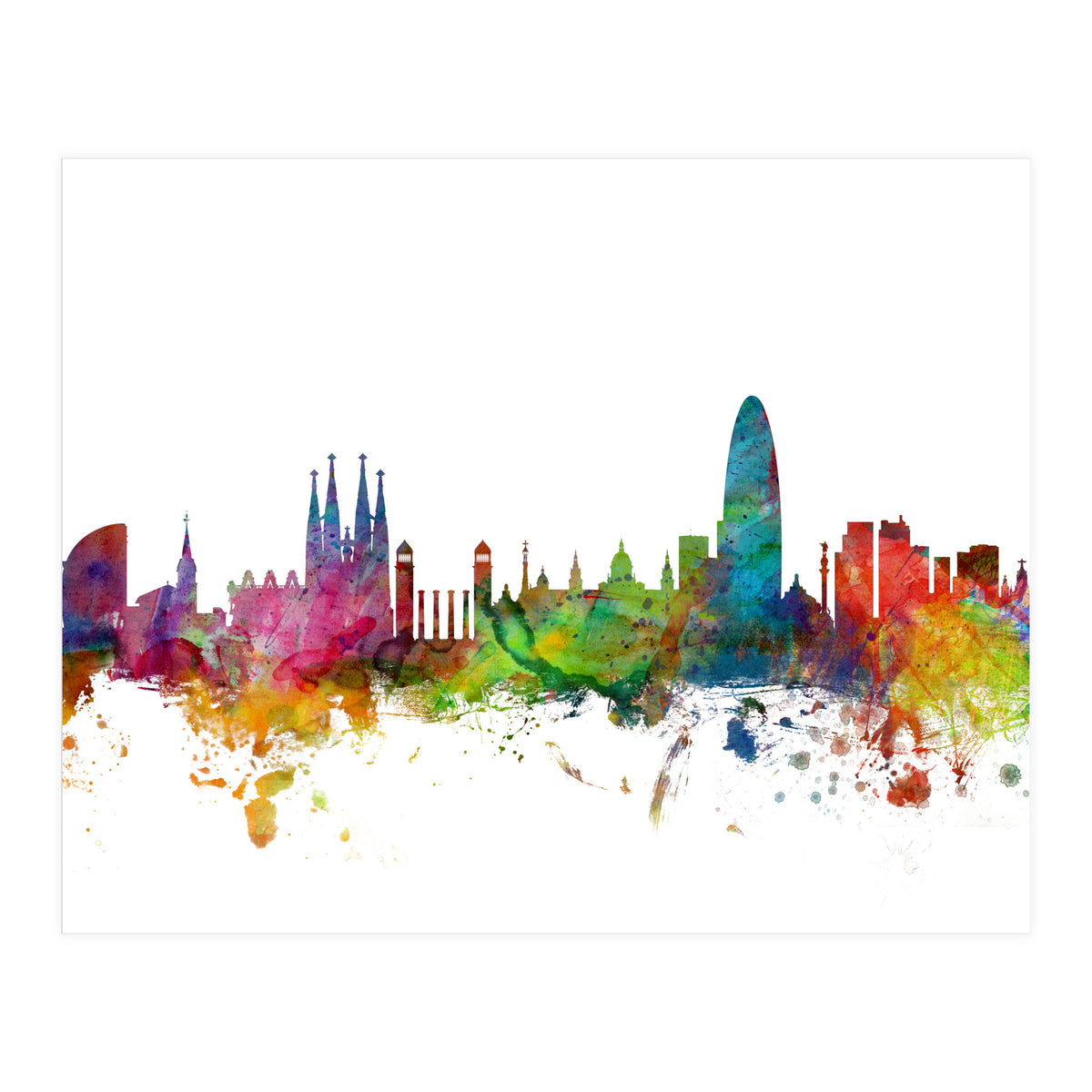 Barcelona Spain Skyline (Print Only)