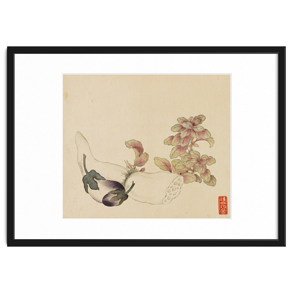 Wang Chengyu ~flowers, Vegetables, Fruits, Eggplant, Lotus Root