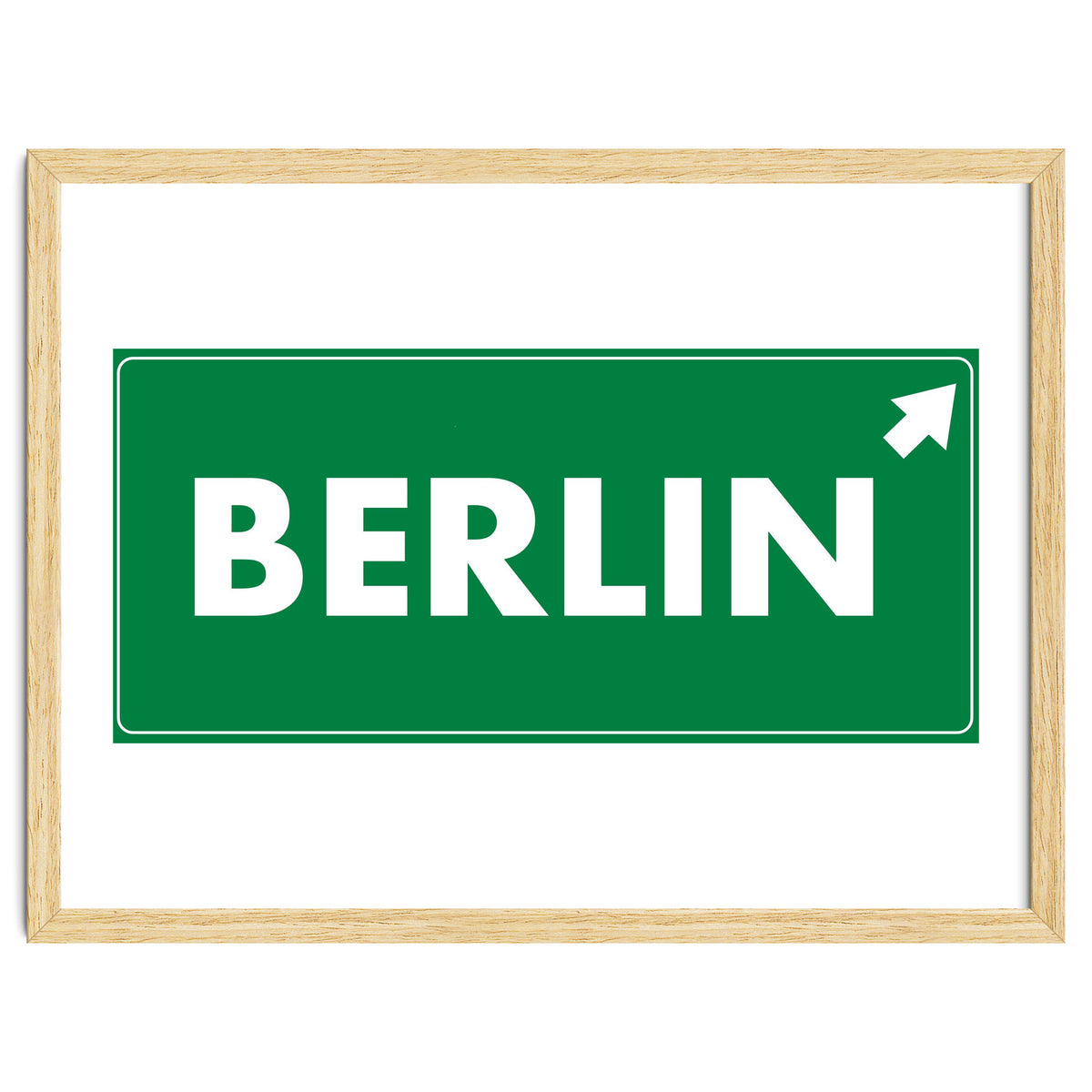 Let`s go to Berlin, Germany! Green road sign