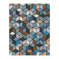 Colorful Concrete Cubes - Blue, Grey, Brown (Print Only)