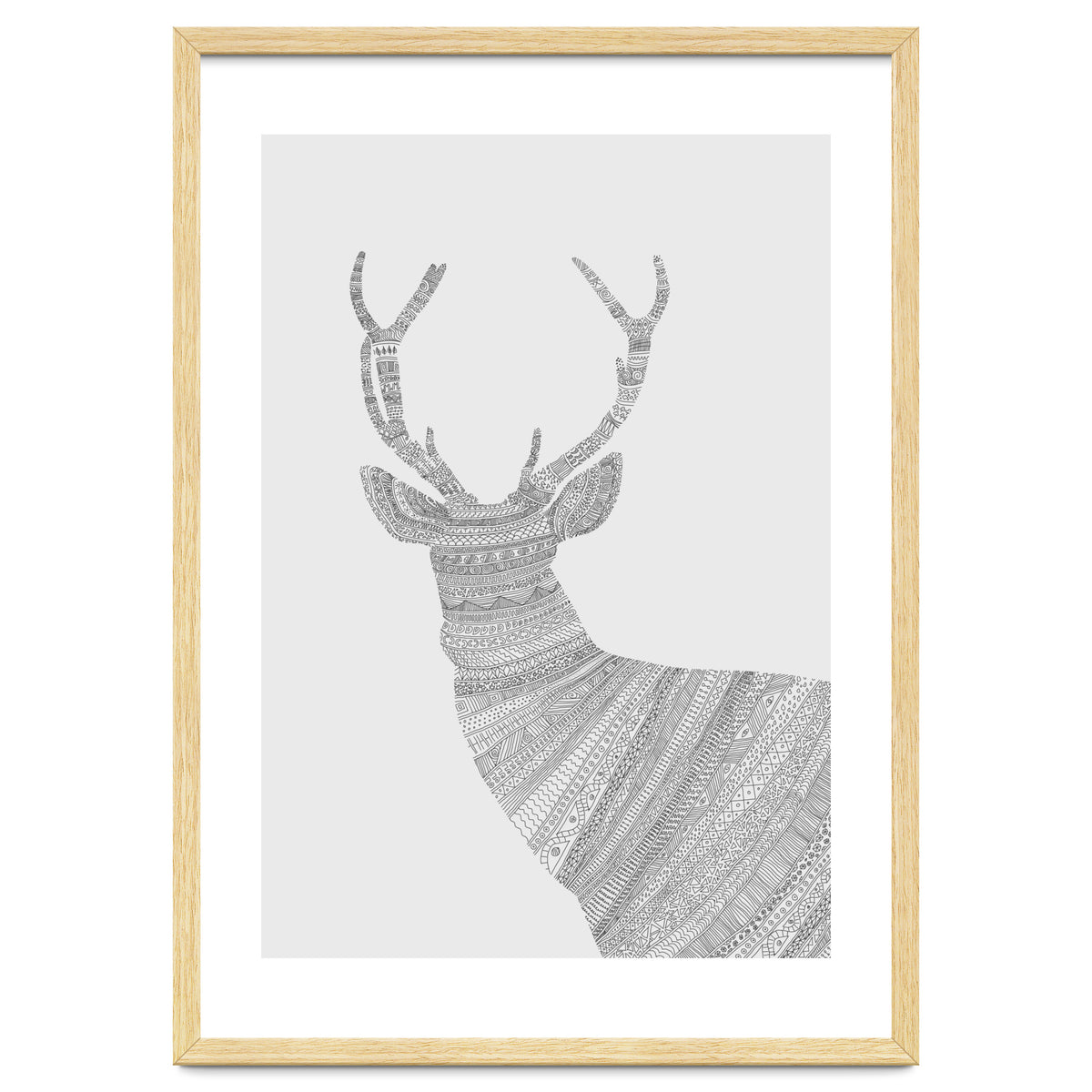 Stag Grey Poster