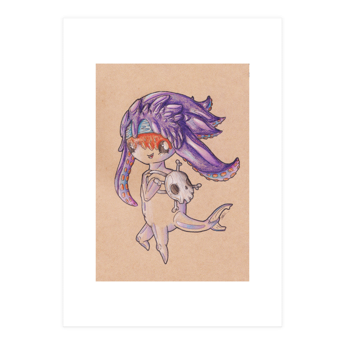 Octopus School Girl (Print Only)