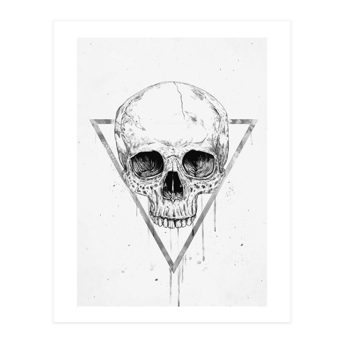 Skull In A Triangle (bw) (Print Only)