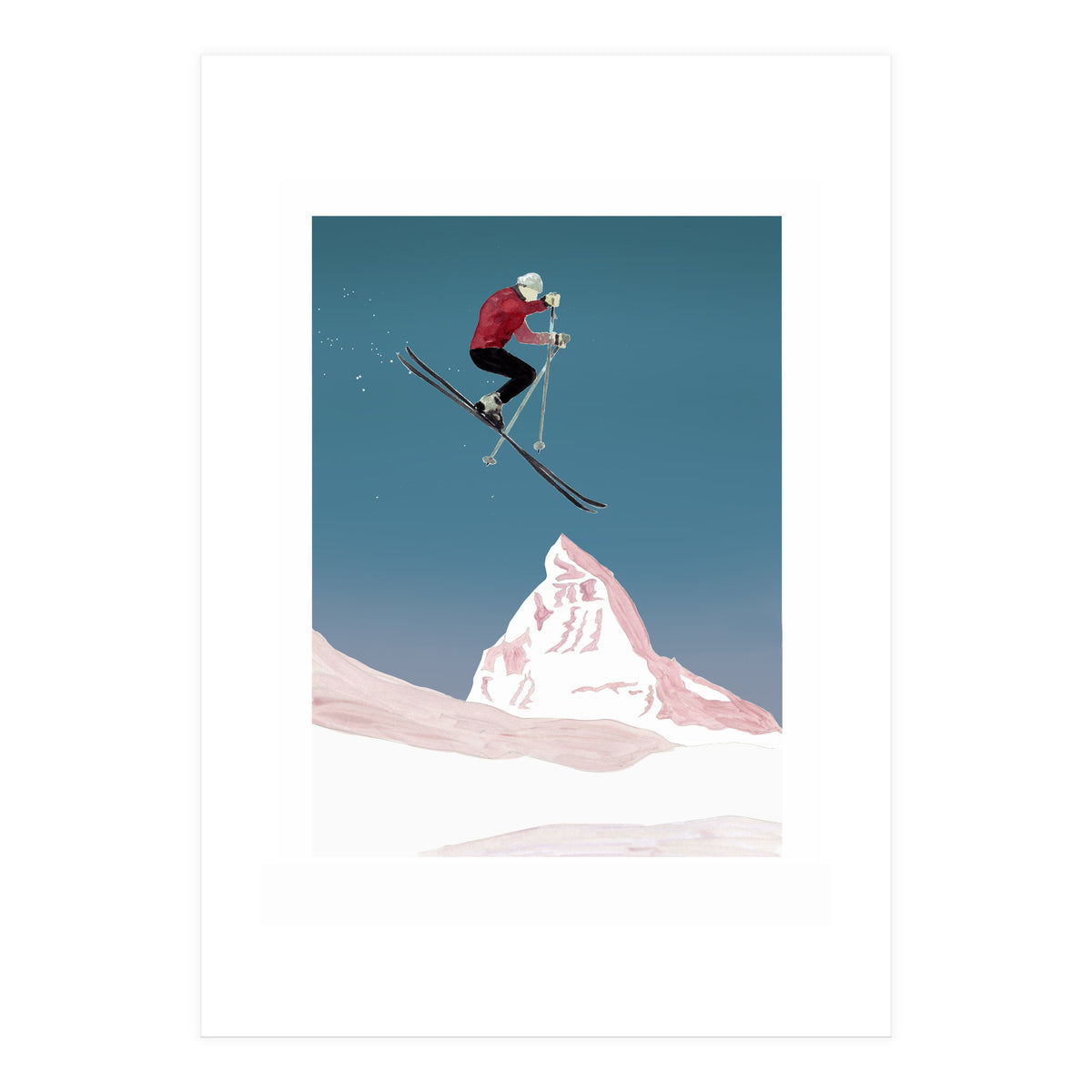 Mountain Love Skier (Print Only)