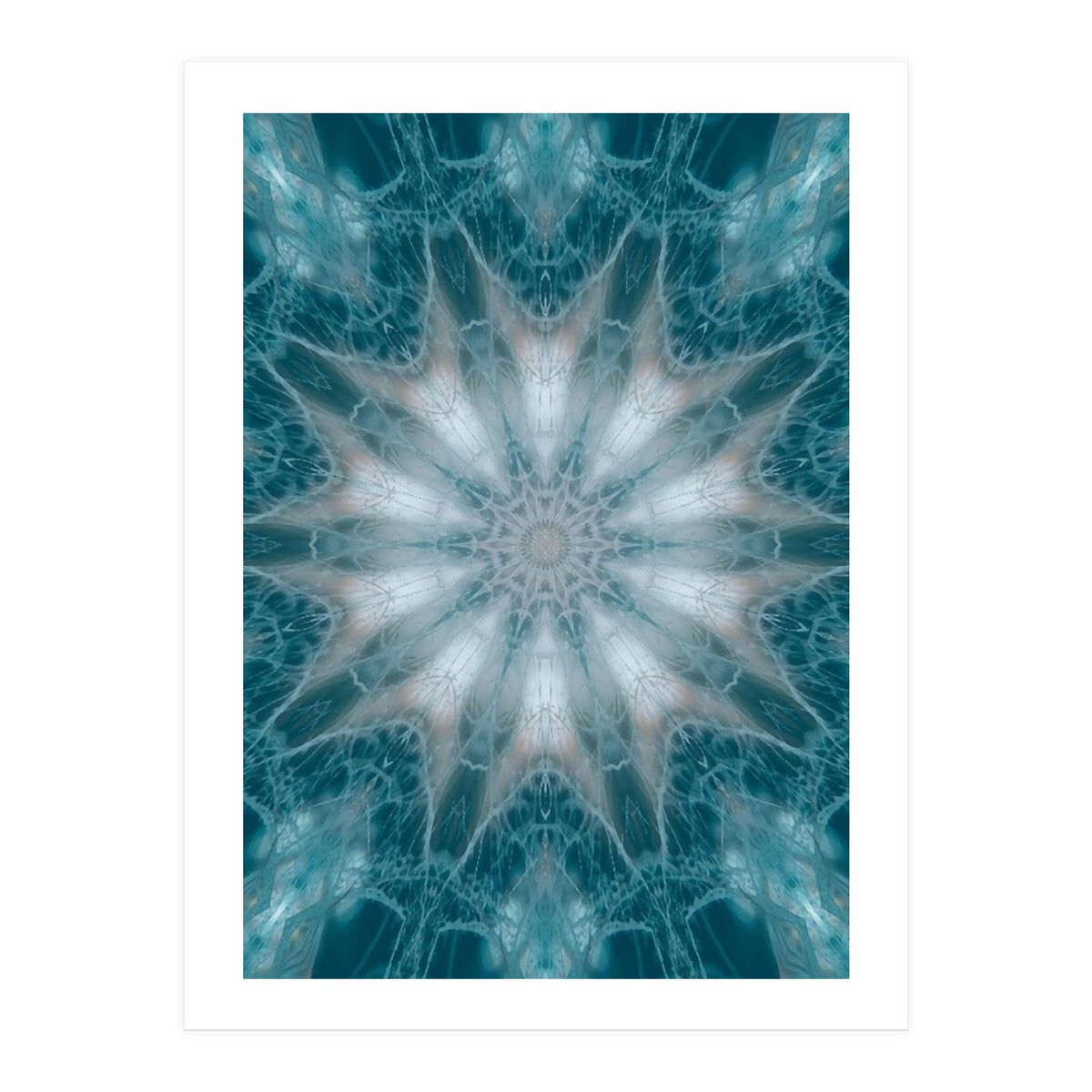 Mandala - Green, White, Rose (Print Only)