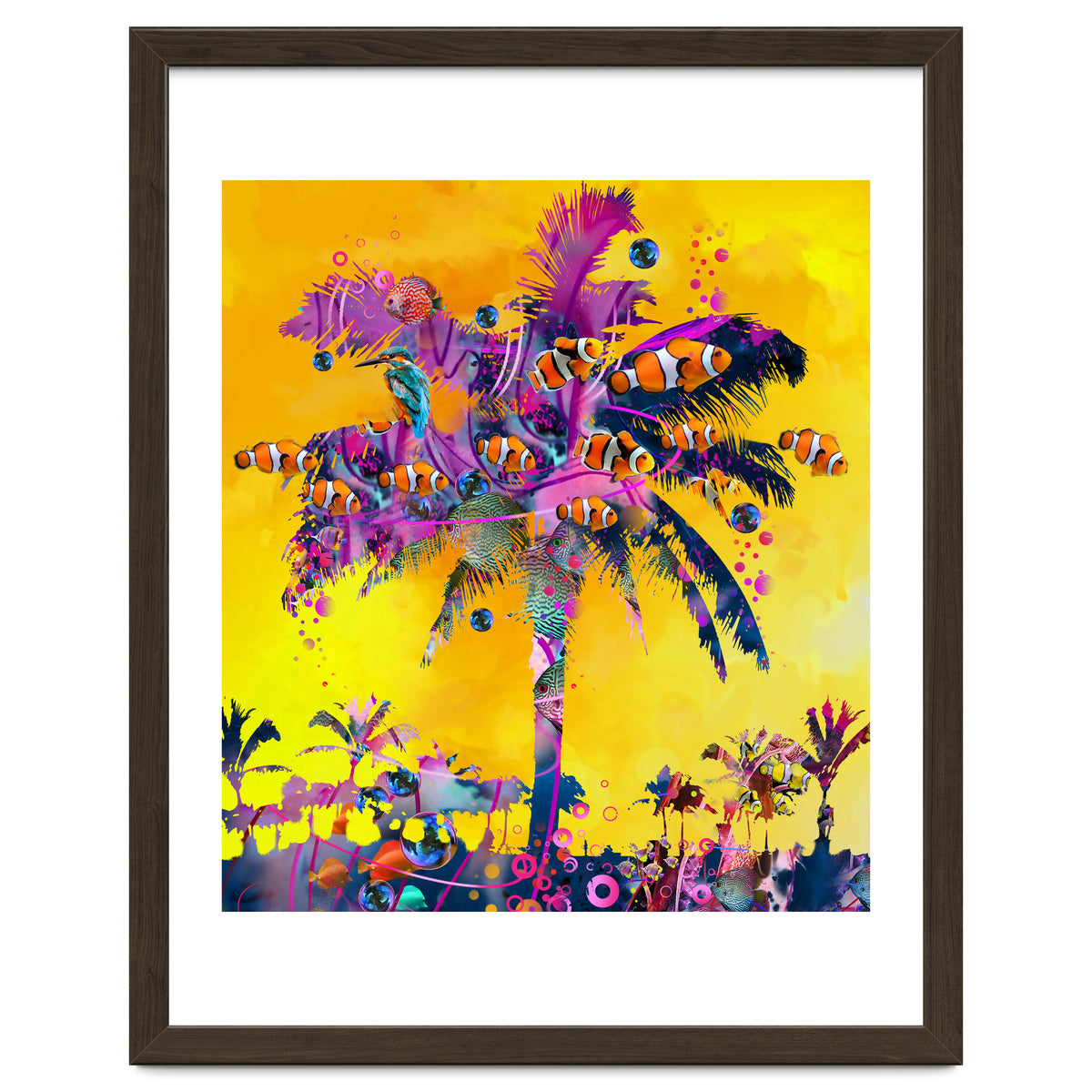 Purple Palm with Fish