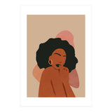 Black Woman Portrait Abstract Boho (Print Only) thumbnail