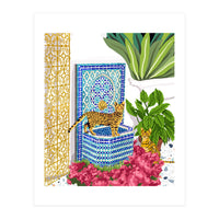 Royal Bengal Cats | Palace Pets & Architecture Building | Exotic Travel Urban Jungle Terrazzo Tiles (Print Only)