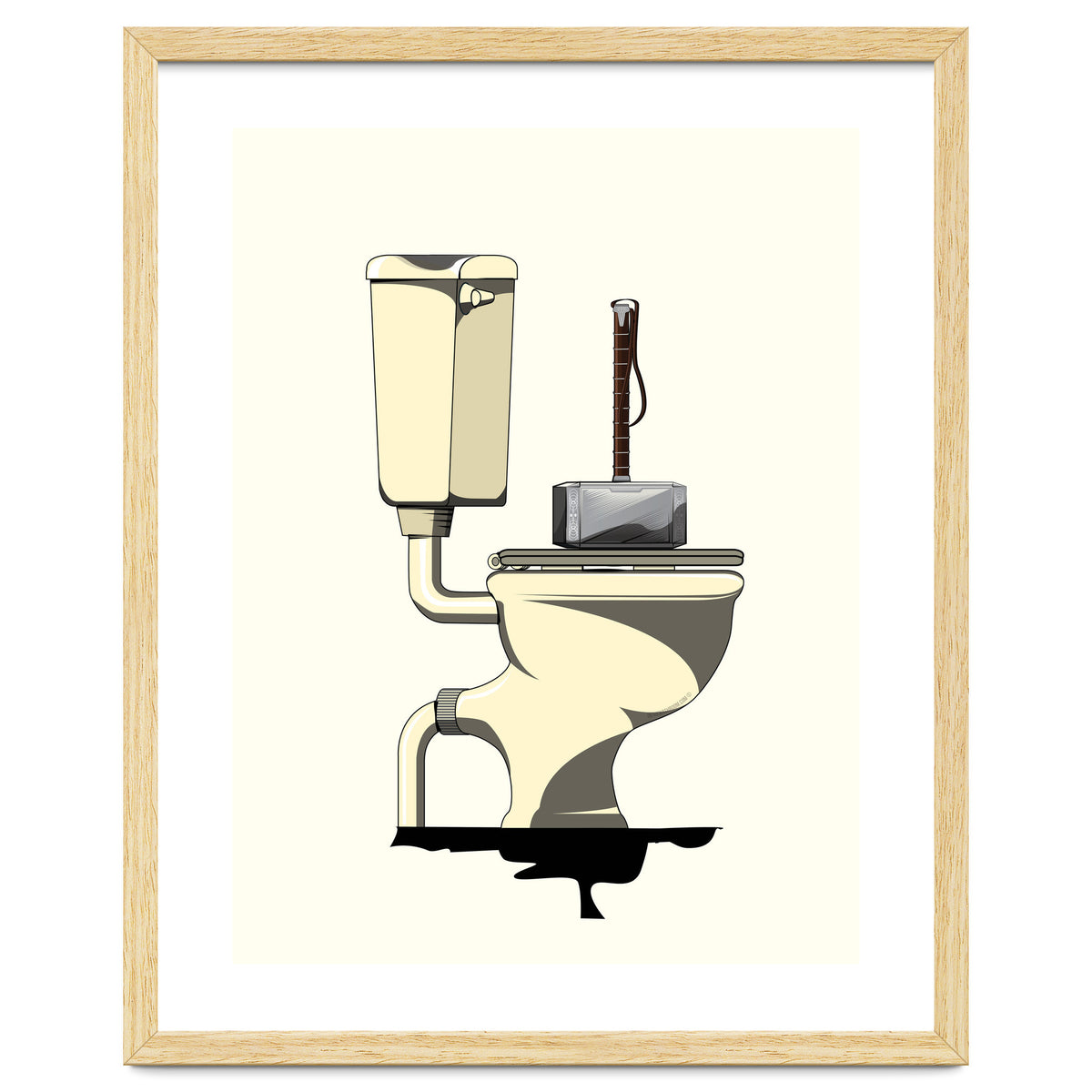 Thor's Hammer Mjolnir on the Toilet, funny bathroom humour