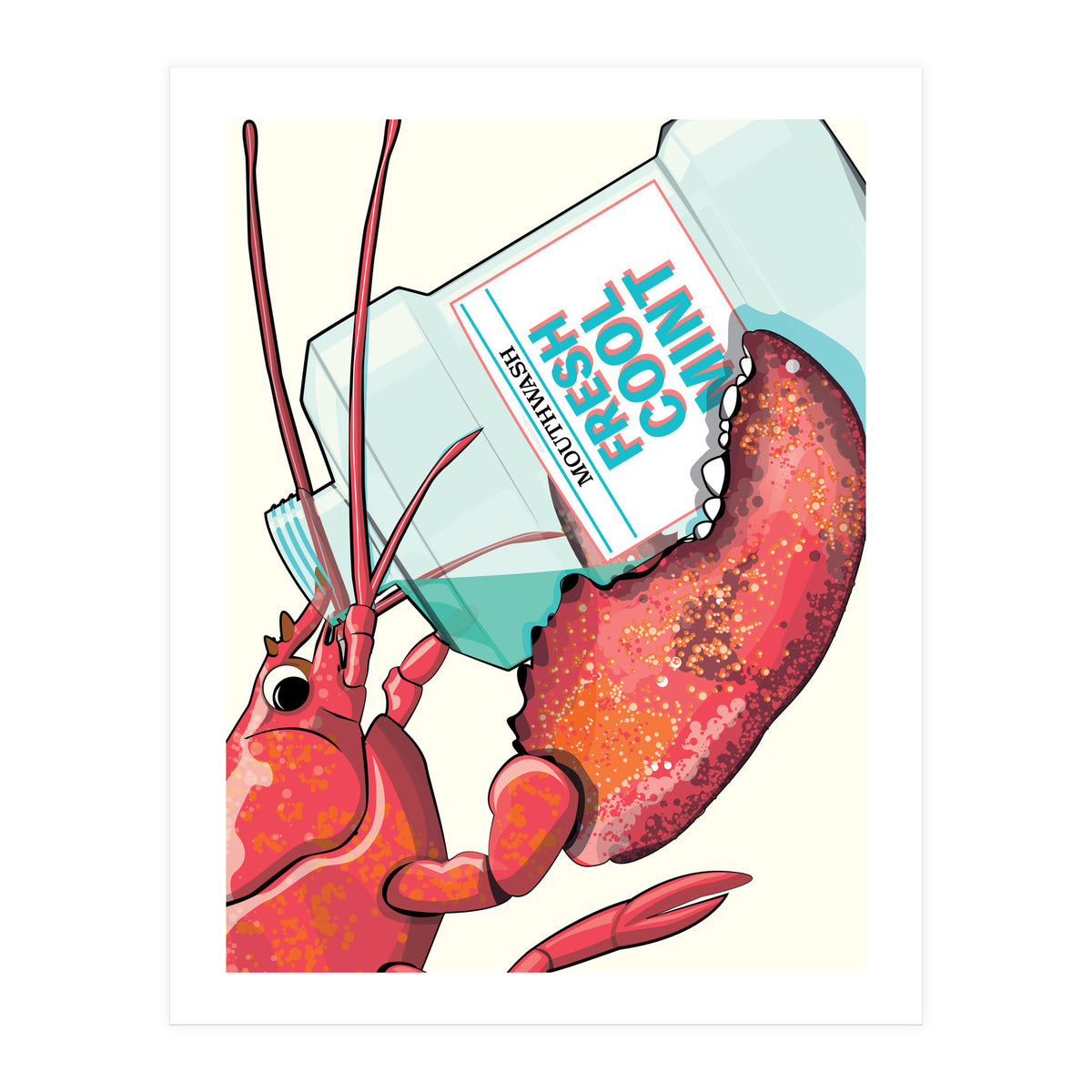Lobster Drinking Mouthwash (Print Only)